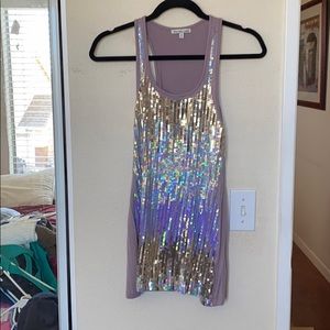 Silver, Sequin Tank Top